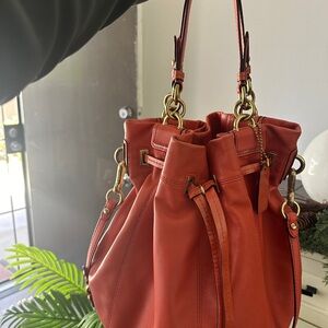 Coach Orange Leather Handbag
